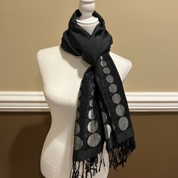 Accessory Street Black & Silver Scarf. NEW with tags. - Picture 1 of 16